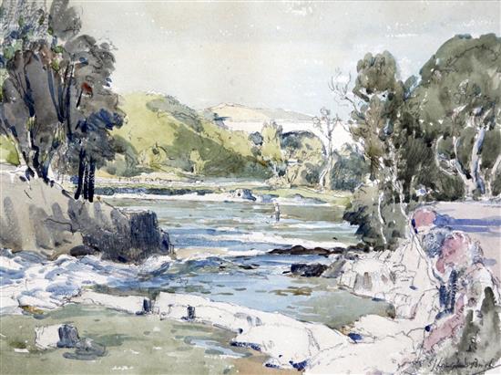 Samuel John Lamorna Birch (1869-1955) Above the falls 9.5 x 13.5in.